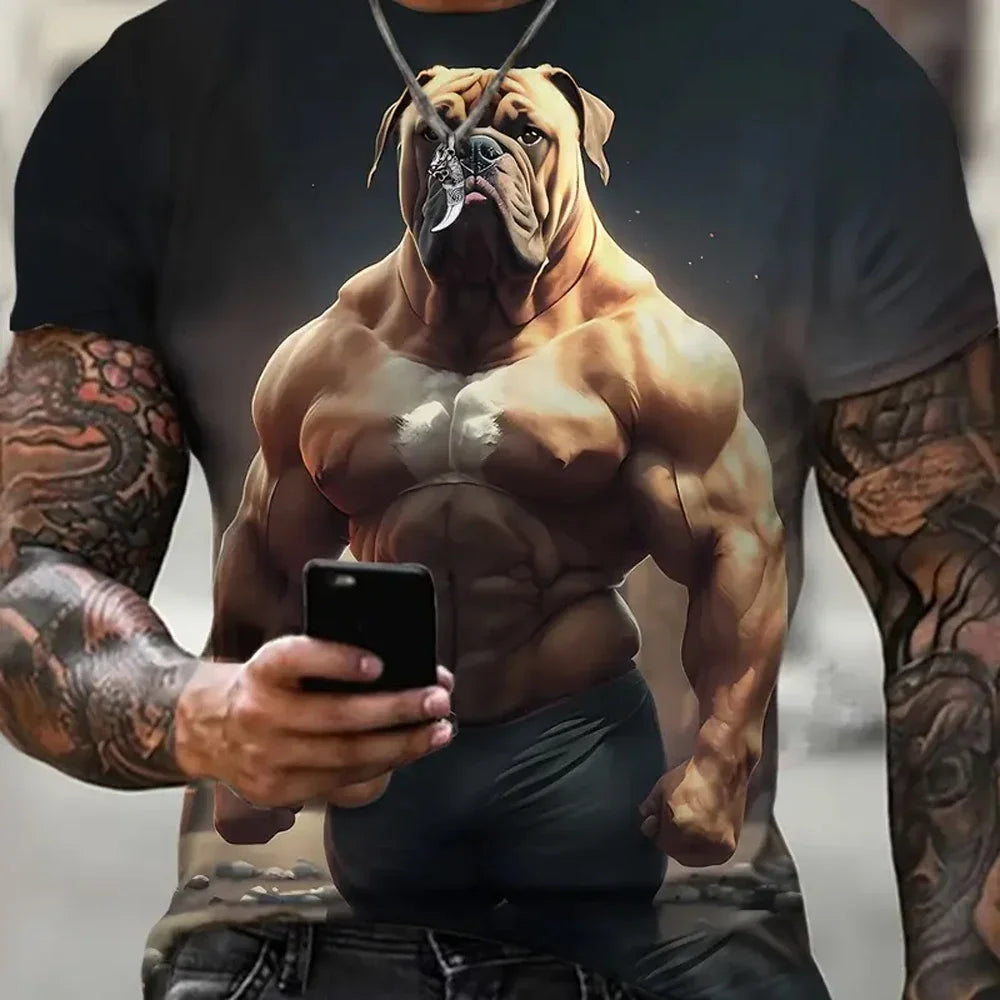 Camiseta VitalBeast Hombre – Estampado 3D Animal Print, Estilo Urbano Salvaje, Diseño Tigre/Lobo (S–2XL) Camisetas Hombre NovaVitalShop