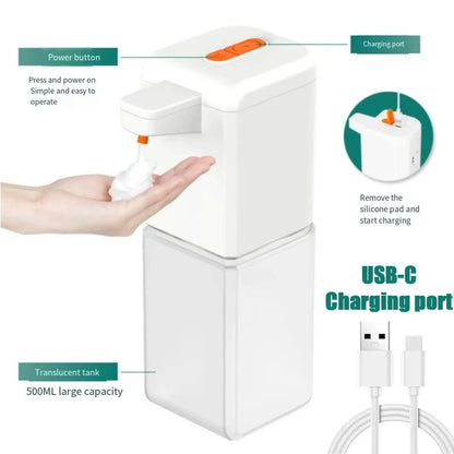 Dispensador Automático de Jabón VitalClean - 500ml USB Baño y Higiene NovaVitalShop