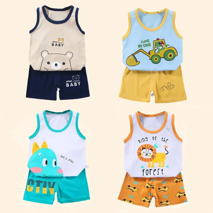 🧒 CottonPlay Vest Set – Conjunto Infantil de Verano 2 Piezas Conjuntos Infantiles / Ropa Deportiva Infantil / Sets 2 Piezas NovaVitalShop