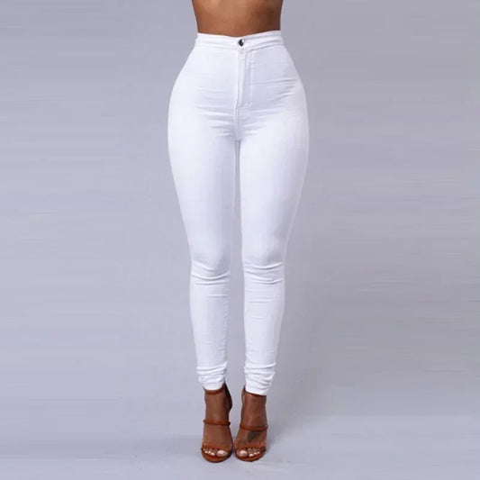 Jeans Skinny Mujer – Tiro Alto, Blanco & Negro, Estilo Vintage Sexy Casual (XS–2XL) Jeans Skinny Mujer NovaVitalShop