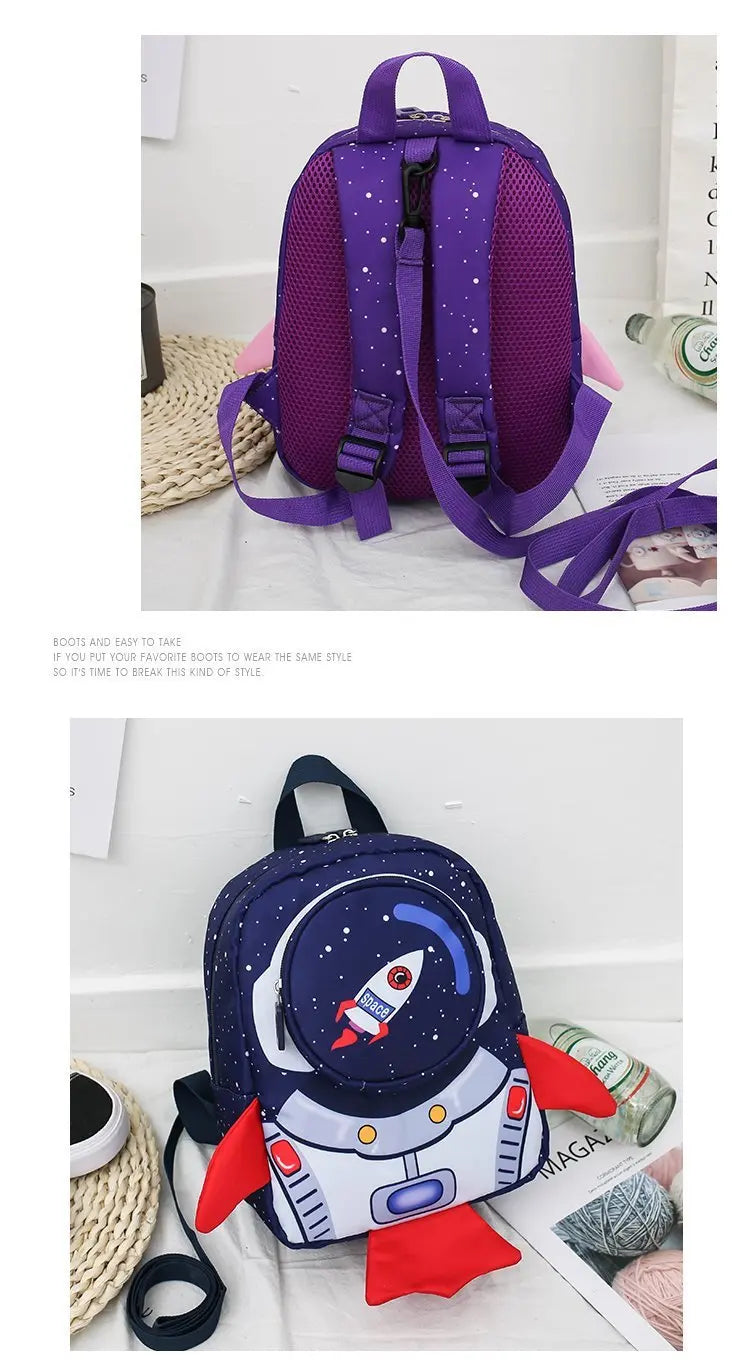Mochila Infantil Cartoon – Mini Backpack con Correa de Seguridad para Niños y Niñas (2–6 años)