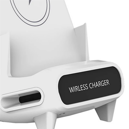 15W Wireless Charger Stand – Fast Charging Phone Holder for Desk, Nightstand & Office accesorios NovaVitalShop White