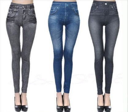 Leggings NovaVital Mujer – Imitación Denim, Tiro Alto, Elásticos y Moldeadores (S–2XL) leggings mujer NovaVitalShop