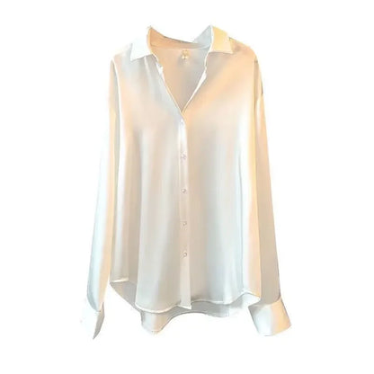 Elegancia Coreana – Cárdigan de Primavera con Cuello Solapa y Botones para Mujer (Estilo Minimalista Chic, Talla S–XXL) Camisetas Mujer Oversized NovaVitalShop