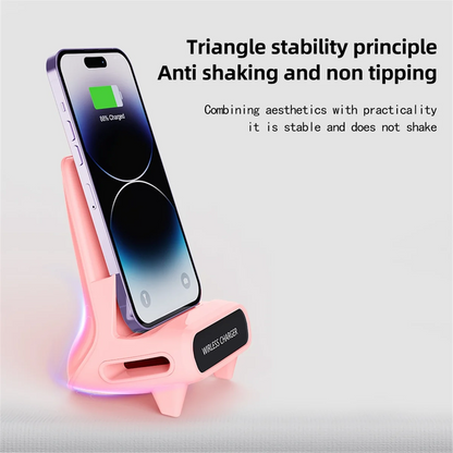 15W Wireless Charger Stand – Fast Charging Phone Holder for Desk, Nightstand & Office accesorios NovaVitalShop