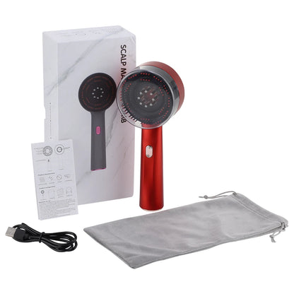 Peine Eléctrico Terapéutico con Luz Infrarroja – 3 Modos, Masaje Capilar y Aplicador de Aceite (USB Recargable) accesorios NovaVitalShop Red CHINA