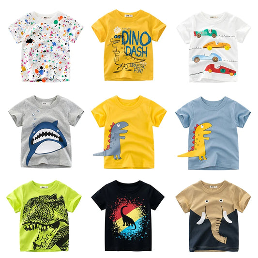 👕 Camisetas Infantiles de Verano OLEKID 2025 – Estampado de Dibujos Animados, Manga Corta, Niños 2–8 Años bebe NovaVitalShop