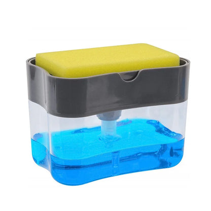 Dispensador Jabón VitalWash - 2 en 1 con Porta Esponja Cocina y Limpieza NovaVitalShop Grey