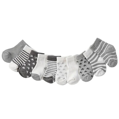 🧦 Pack de 5 Medias Rayadas con Estrellas – Primavera/Otoño, para Bebé bebe NovaVitalShop
