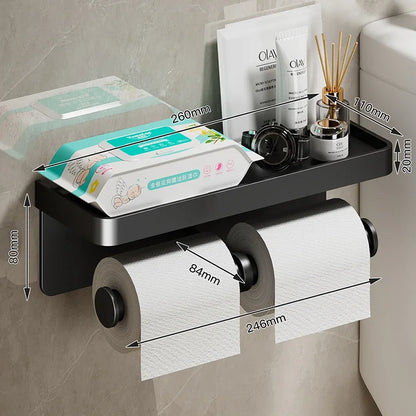 Porta Papel Higiénico VitalDesign™ – Negro y Dorado con Repisa | Elegancia y Funcionalidad para Baños Modernos Baño y Decoración NovaVitalShop Yellow
