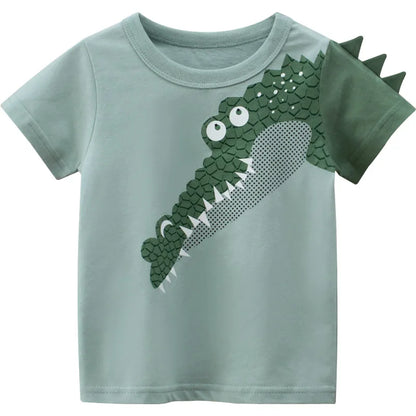 👕 Camisetas Infantiles de Verano OLEKID 2025 – Estampado de Dibujos Animados, Manga Corta, Niños 2–8 Años bebe NovaVitalShop
