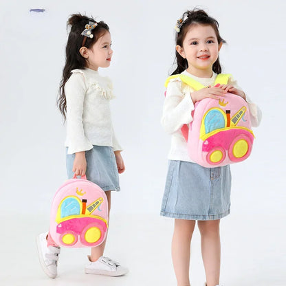 Mochila Infantil 3D Excavadora – Vehículo de Ingeniería para Niños 2–4 Años (Espalda Reforzada) accesorios NovaVitalShop