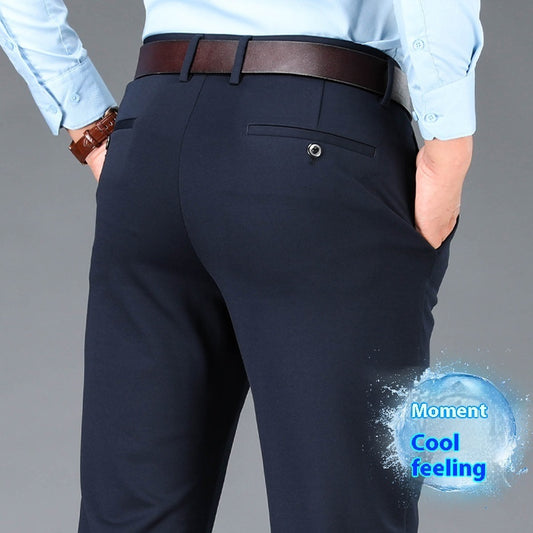 Pantalones VitalExec Hombre – Ejecutivos Térmicos, Corte Recto, Tallas Plus 29–52, Forro de Lana, Estilo Profesional Invierno Pantalones Ejecutivos NovaVitalShop Dark Blue Thin 29
