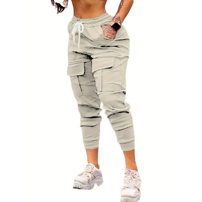 Joggers VitalMove – Cargo Rosa · Cintura Elástica · Estilo Relajado Jeans / Pantalones Mujer Mi tienda Beige 2XL