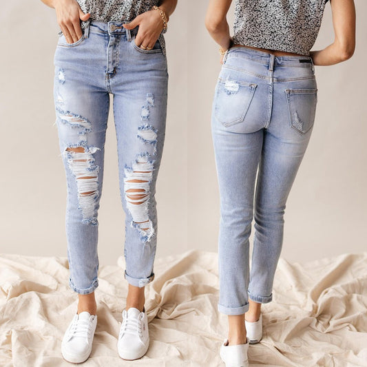 Jeans VitalBold Mujer – Rasgados, Cintura Alta, Corte Skinny Casual Europeo (S–XL) Jeans / Pantalones Mujer Mi tienda