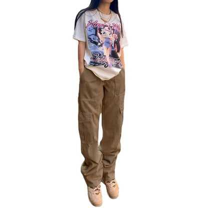 Jeans VitalCargo Mujer – Recto, Cintura Alta, Multi-bolsillo Estilo Militar (S–2XL) Jeans / Pantalones Mujer Mi tienda