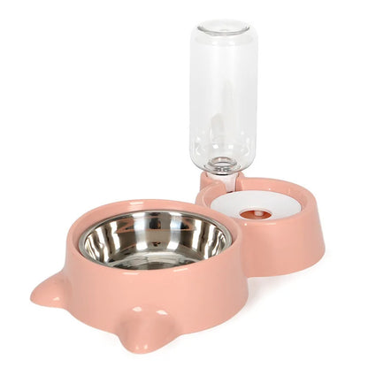 Fuente y Comedero Automático para Mascotas – Sistema por Gravedad para Gatos y Perros Accesorios para mascotas / Alimentación Mi tienda Pink